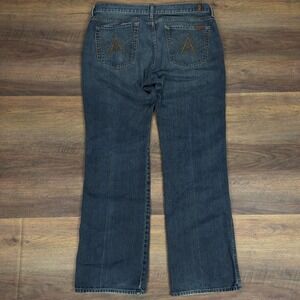 7 For All Mankind Mens Bootcut A Pocket Jeans Dark Wash Made in USA T530061U 36